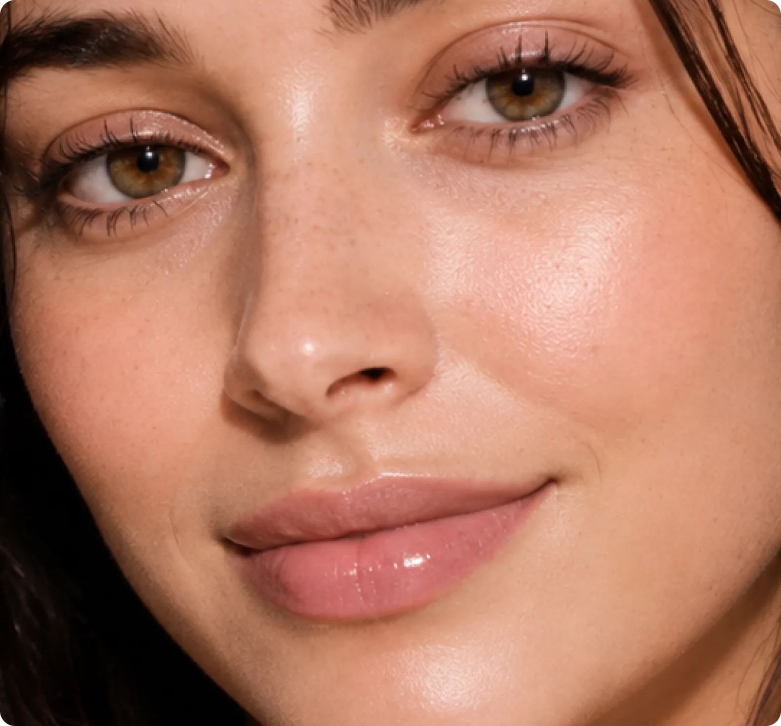 Close-up beauty portrait representing intentional beauty matching